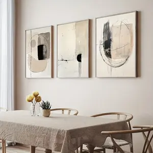 Three-Piece Wall Art Set Vintage Posters & Prints & Unframed Neutral Artistic Modern Abstract Design Minimalist Simple Style Gallery Decor Living Room Japanese Polish Bedroom Aesthetic Home Decoration