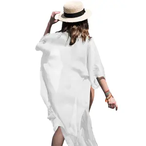 Wsevypo Beach Chiffon Kimono Swimwear Cover-Up, White (Women'S) wsevypo