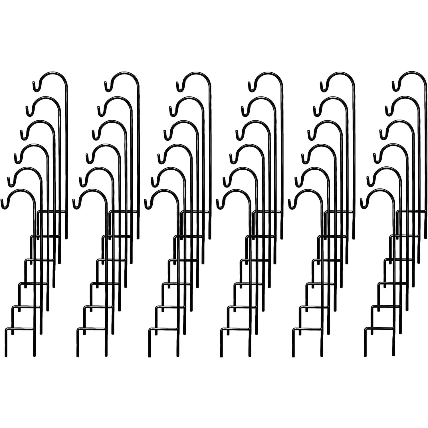 Ashman  35 in. Black Steel Shepard's Hooks (36-Pack)