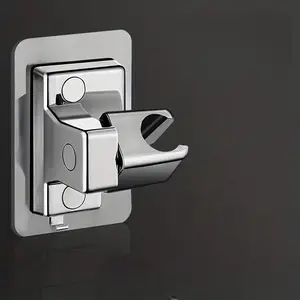 1pc No-Drill Adjustable Shower Head Holder, 360° Swivel Wall Mount Bracket, Shower Base, Suitable for Handheld Shower, Durable ABS Plastic, Easy Installation