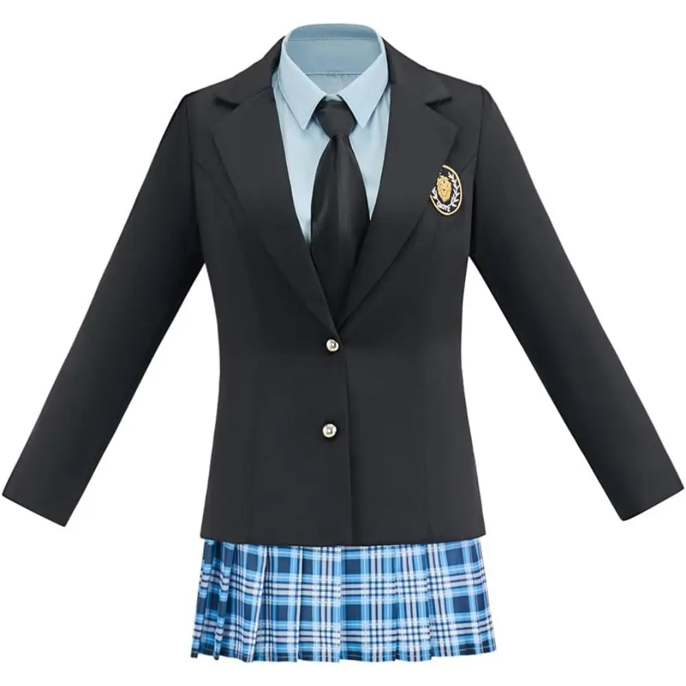 3-Piece Set with Tailored Blazer, Shirt & Skirt, Casual Academic Style Polyester Costumes for Party & Everyday Wear