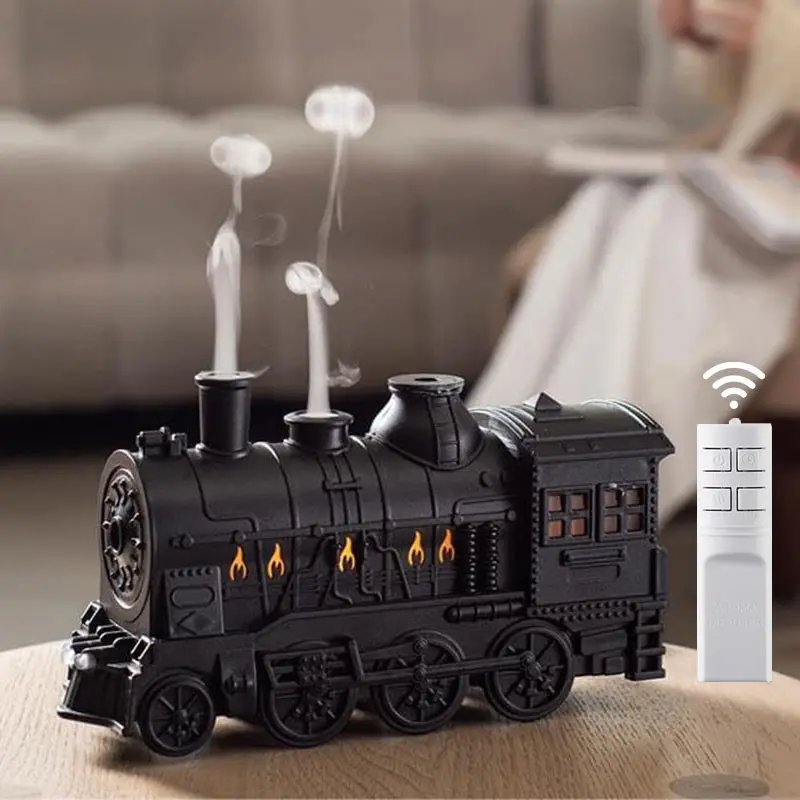 Train Design Aroma Diffuser Humidifier, Plug and Play Key-type LED Lamp Aroma Diffuser with Remote Control & Adjustable Spray Mode, Home Fragrance Diffuser (Essential Oils Not Included)