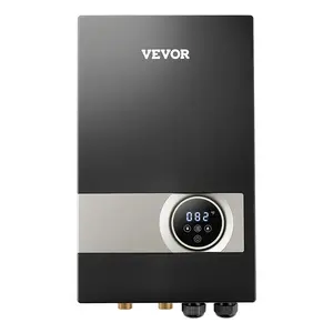 fathersdaygift VEVOR Tankless Electric Water Heater, 27kW Instant Hot Water Heater Under Sink, On Demand for Bathroom, Kitchen, Office with LCD Touch Screen, Child Security Lock, Space-Saving, 240V Black