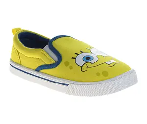 SpongeBob SquarePants Boys/Girls SpongeBob and Patrick Slip On Low Top Canvas Sneakers