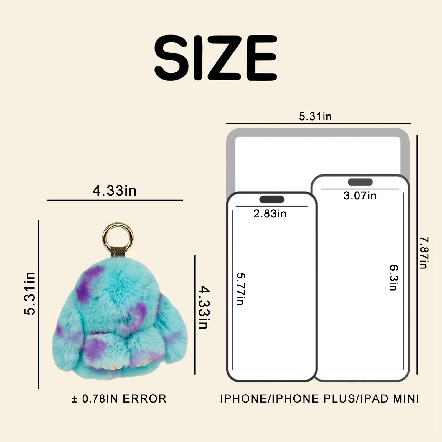 【BunnyLulu】101 Mini Fluffy Bunny PomPom Keychain with Tin Box, Adorable Plush Pendant for Phone Bag Car, Ideal Easter Birthday Gift