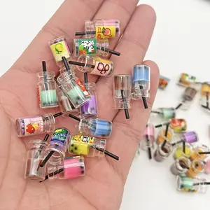 20pcs Fruit Pearl Milk Tea Resin Glass Miniatures, DIY Festival Decor Toys, Bedside Table Ornaments, Home Decoration Micro Models
