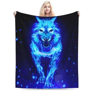 Wolf  throws Fleece Blankets for Adults and Kids Living Room Sofa Hug Plush   Beding Nap Cozy Blanket 60×80