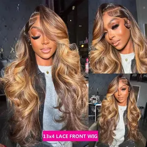 Front Lace Wig Long Curly Gradient Color Women's Big Wave Head Cover