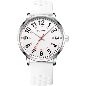 Nurse Watch for Medical Professionals,Students,Doctors with Easy to Read Dial,Second Hand and 24 Hour,Soft and Breathable Silicone Band