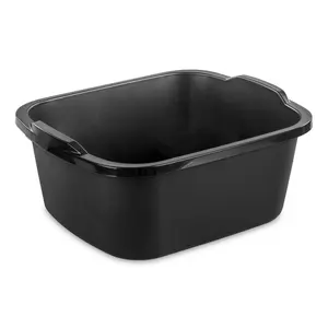 18 Qt. Dishpan, Multi-Purpose Plastic Wash Tub, Kitchen, Sink, Black Cleaning Household