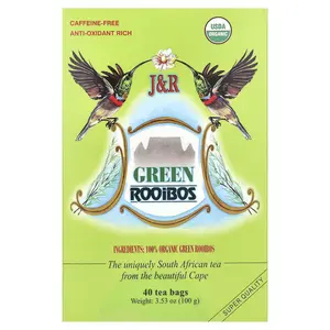 J&R Port Trading Green Rooibos, Caffeine-Free, 40 Tea Bags, 3.53 oz (100 g)