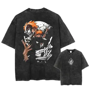 Ichigo Kurosaki Hollow BLEACH Vintage Acid Wash Oversized Anime Tee