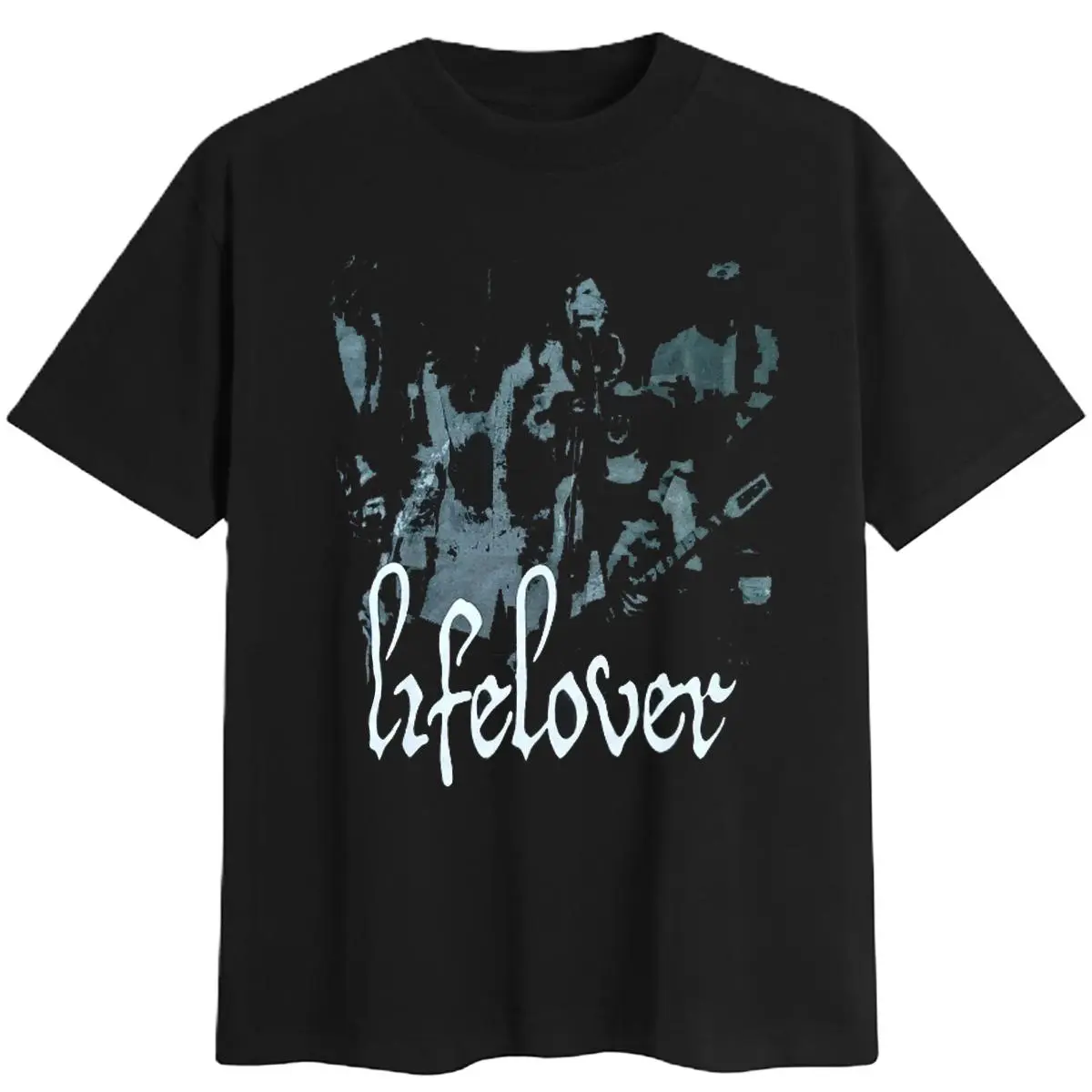 Lifelover Band Shirt Rock For Lovers Black Unisex Cotton Vintage Men's T-Shirt Menswear Top Streetwear