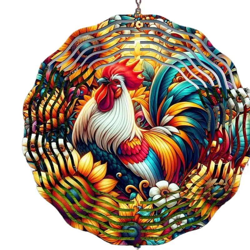Rooster Wind Spinner Handcrafted Unique Design for Home Decor Indoor Outdoor Use