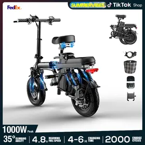 Summervibes Ebikes Black Technology Electric Folding Ebike, 500W Motor, 48V 15Ah Battery, 14-Level Shock Absorption, 80Km Range, Dual Disc Brakes, UL2849 Certified, for Hardcore Outdoor Cycling, bikes sport