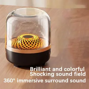 5th Glass Bluetooth-compatible Speaker, 3D Surround Sound Subwoofer, Colorful Atmosphere Light, Home High Volume Rechargeable Wireless Smart Speaker