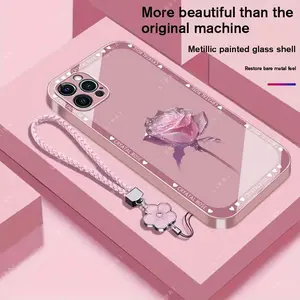 Suitable for [iPhone 12 Pro Max] Brand new premium phone case, Free four-leaf clover lanyard，drop-proof and fingerprint-resistant，simple and elegant design，multiple colors available YM99