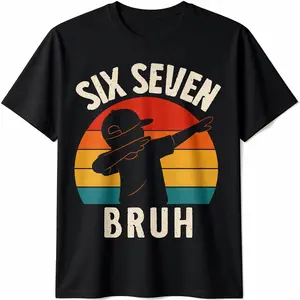 67 Meme 6 7 Numbers Dabbing Six Seven Bruh Funny Boys T-Shirt