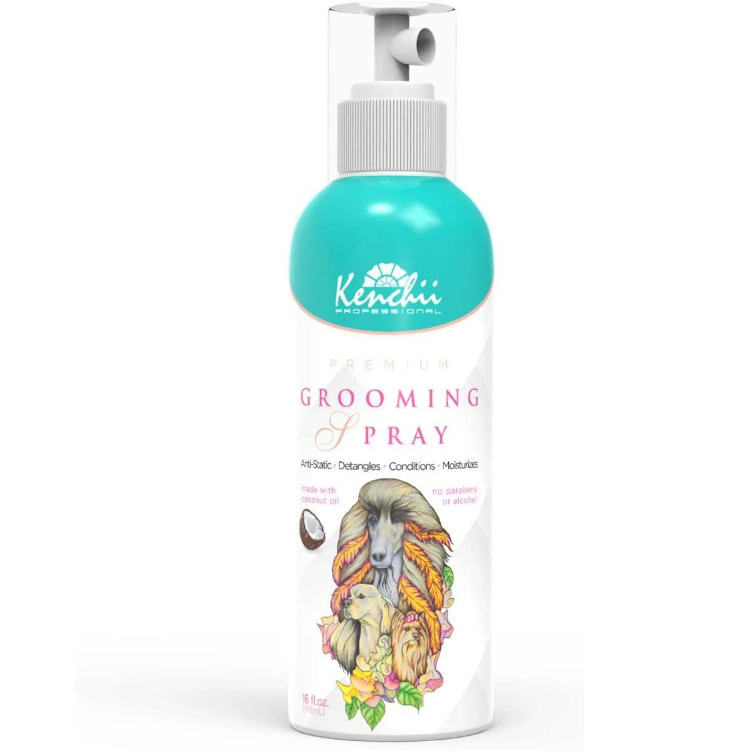 Kenchii Premium Pet Grooming Spray for Dogs and Cats | All-Natural Scented Moisturizing Pet Detangler Spray | Pet Conditioner Coat Shine Spray