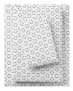 Mainstays 3-Piece 300 Thread-Count Sheet Set – Black Dot Floral Pattern