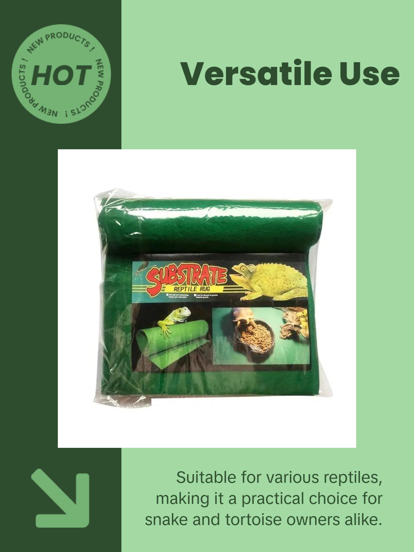 Lizard Climb Mat - Reptile Carpet Bedding with Strong Water Absorption for Tortoises & Snakes