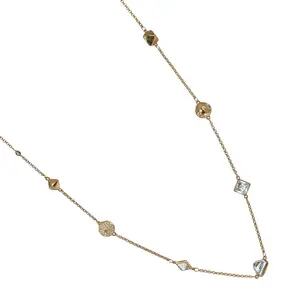 Pre-owned Swarovski Stainless Small Leather Goods Crystal Necklace