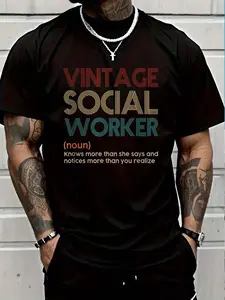 100% Cotton Social Work, Social Worker, Social Work T-Shirt Women's Men's Graphic Tee Crew Neck summer vacation Tops