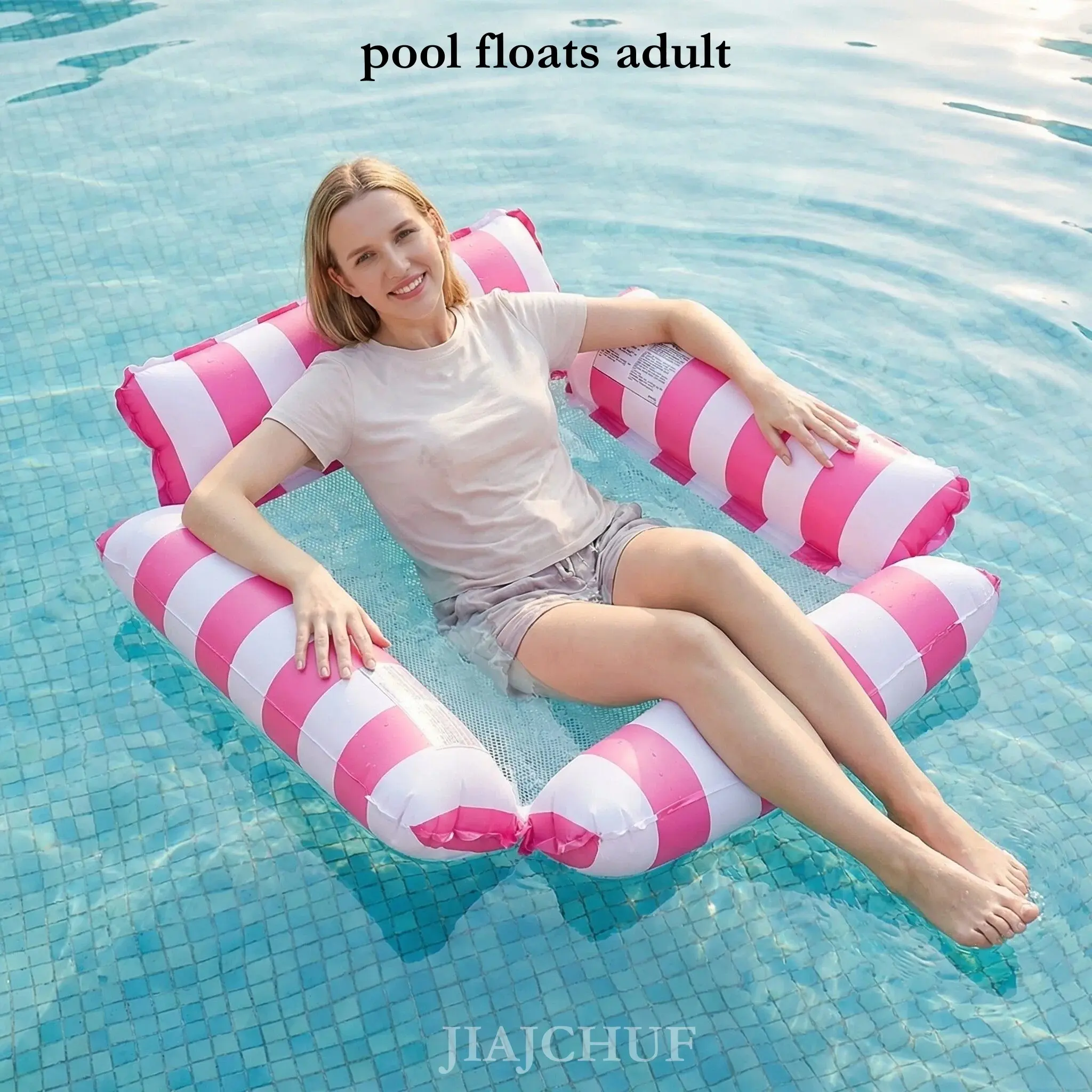 Inflatable Pool Float Lounge Chair for Adults, 4-In-1 Large Floating ...
