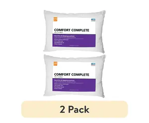 (2 pack)  Comfort Complete Bed Pillow, Standard/Queen