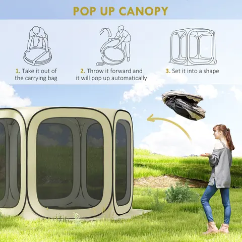 Outsunny 11x11ft Easy Setup Pop Up Outdoor Canopy Tent - 7mm Thick, Lightweight Portable, Wind Resistant, UPF50+ Oxford Cloth UV Prevention, Carry Bag, 11x11ft Shade Zone for Patio (tiktokshopbacktoschool), Easy Setup Tent