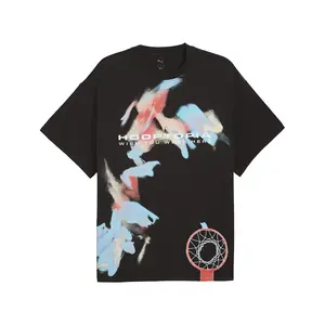 PUMA Mens Hooptopia Graphic Crew Neck Short Sleeve  Casual Tops Casual - Black