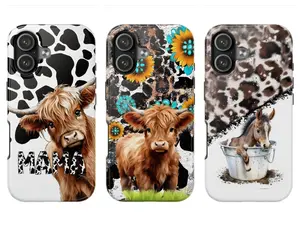 Highland Cow Print Phone Case Compatible with iPhone 17, 16, 15, 14, 13, 12, 11, 8, SE, XR, X, XS Max, Pro, Plus