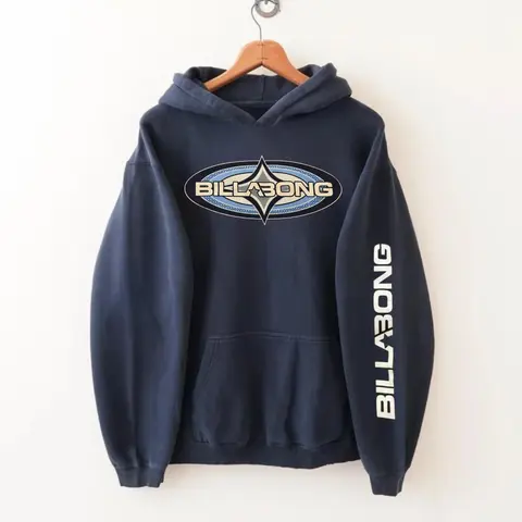 Y2K Billabong Surfboard Print Hoodie for Men Women, Retro Beach Style Pullover, High Quality Cotton Hoodie, Comfortable Everyday Surfwear, Trendy Coastal Fashion