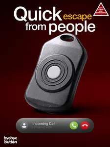 FAKE CALL ESCAPE BUTTON - Sleek Compact Wireless Keychain Device with Lifelike Call Feature for Discreet Way Out - Bye Bye Button