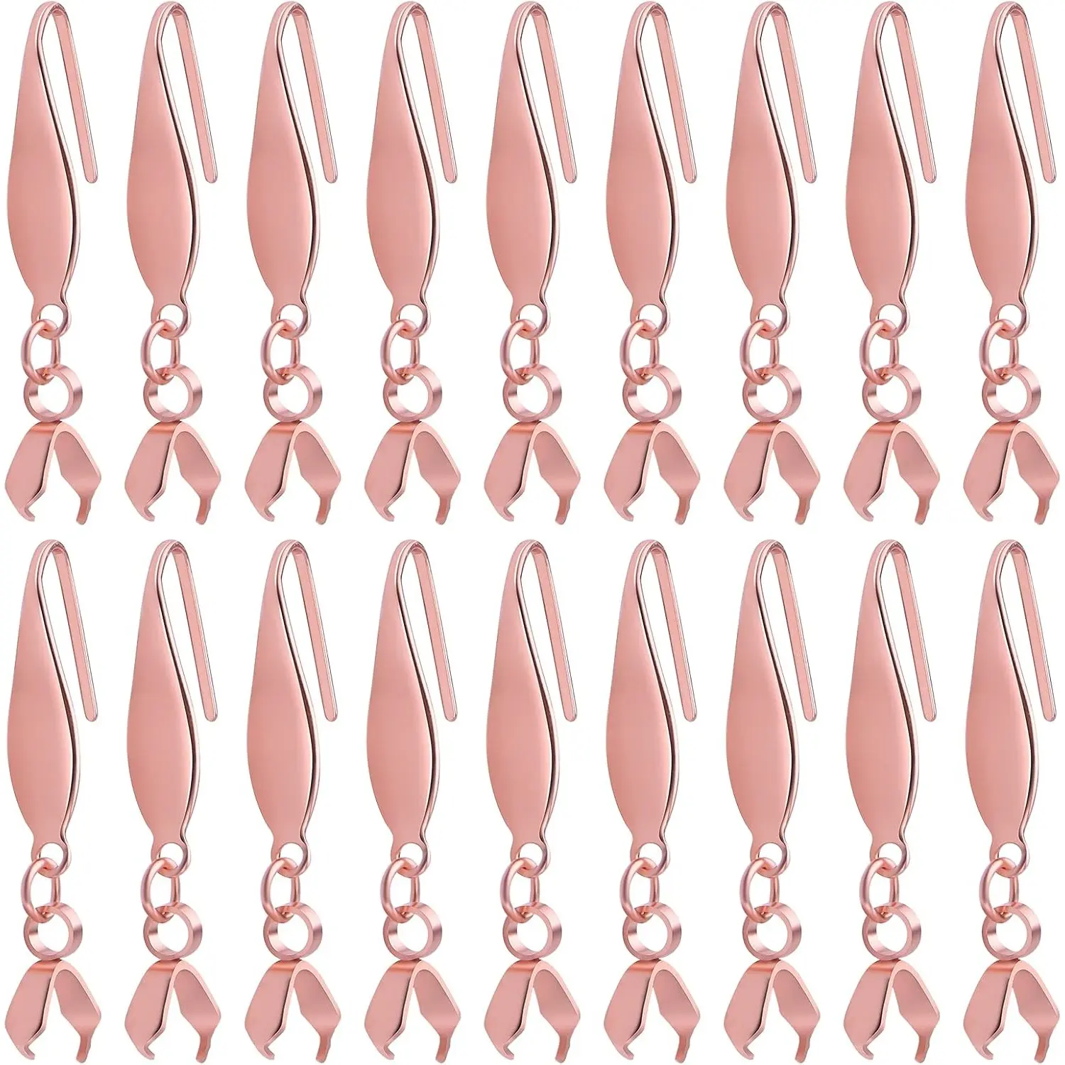 BronaGrand Stainless Steel Earring Hooks, 30pcs Pendant Clasp Earring Hooks Ear Wire Buckle Fish Hooks Dangle Earrings Connectors for Women Girls DIY Jewelry Making Supplies, Rose Gold
