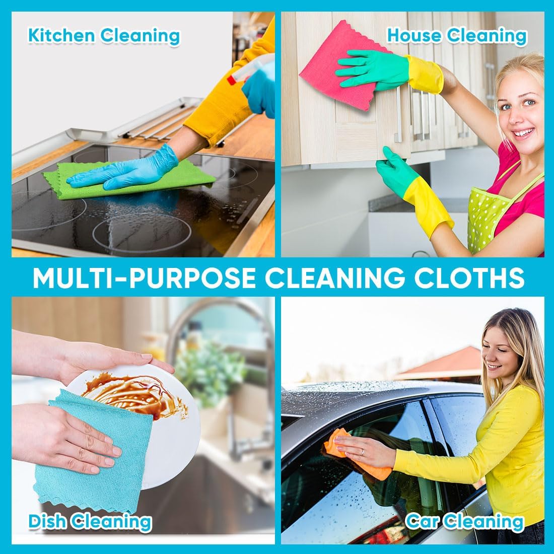 Microfiber Cleaning Cloth 24 Pack Highly Absorbent Reusable Lint Free Cloths for House Kitchen Car Care 12x11 inch Glass Towels Super Soft Effective Cleaning Microfiber Cleaning Cloth 24 Pack Highly Absorbent Reusable Lint Free Cloths for House Kitchen Car Care 12x11 inch Glass Towels Super Soft Effective Cleaning
