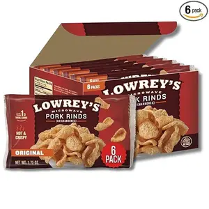 Bacon Curls Microwave Pork Rinds (Chicharrones), Original, 1.75 Ounce (Pack of 6)