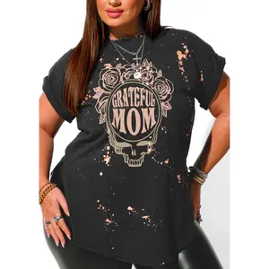 GRATEFUL MOM BLEACHED OUT SIDE SLIT TEE