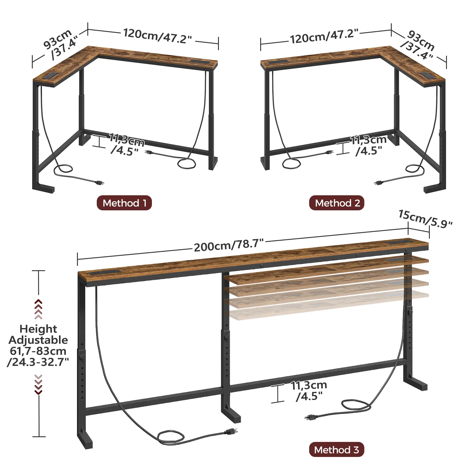 78.7"L x 5.9"W x 32.7"H