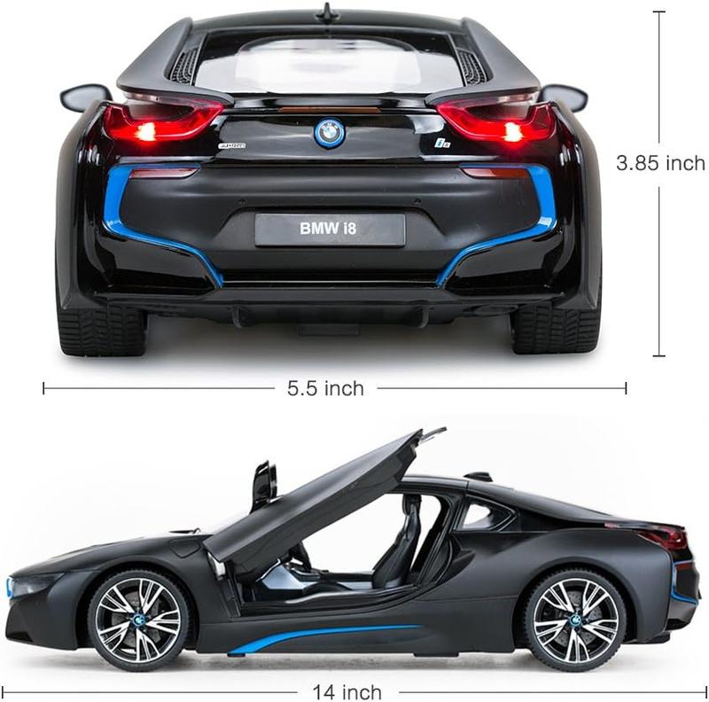 Remote Control Car, 1:14 BMW i8 Radio Remote Control Racing RC Toy Car Model Vehicle, Open Doors by RC, MattBlack.