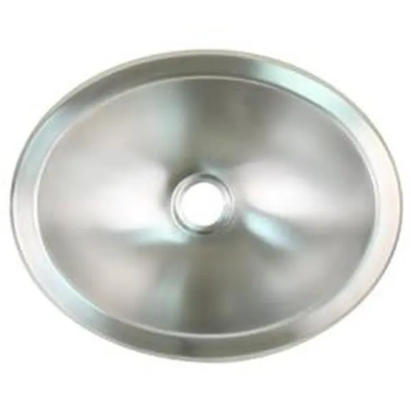 Scandvik 10281 Brushed Stainless Steel Oval Sink, 13.25 x 10.5 in, with Extra-Thick Rubber Sound Dampening Pads