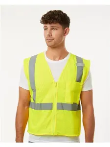 Custom Embroidered - Kishigo - Unisex Single Pocket Zipper Mesh Vest - 1089-1090