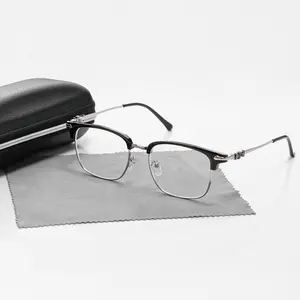 Simple Anti-blue Light Semi-rimless Browline Eyeglasses for Everyday Use, Lightweight Eyewear, StylishSquare Frames Glasses for Men, Fall Minimalist CasualHigh Quality Eyeglasses for Back To School