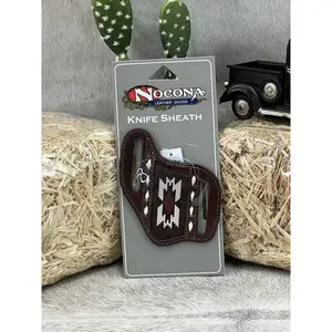 Nocona Knife Sheath Southwest Buck Lacing- Brown