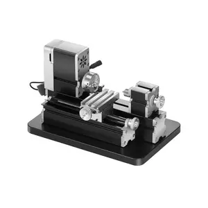 VEVOR Didactical Mini Metal Lathe Machine, 2.76x 5.12 in, 36W Power Metal Lathe, 20, 000 RPM Speed, with 3-jaw Chuck, Aluminum Alloy Handwheel, for Processing Precision Parts Soft Metals Wood Plastics
