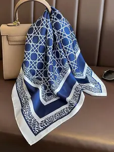 Stylish Geometric Pattern Scarf for Cold Weather, Elegant Multi-Use Neck Wrap for Travel and Photography, Fashionable Loose Fit Shoulder Shawl