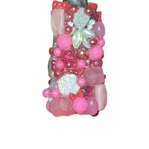 Pink Themed Junkie Lighter Handcrafted with Hot Fun Summer Design Featuring Pink Beads and Sparkles