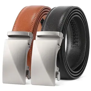 HAGIG Mens Belt Split Leather Ratchet Belt - Customizable Fit, Effortless Style.[2pack]