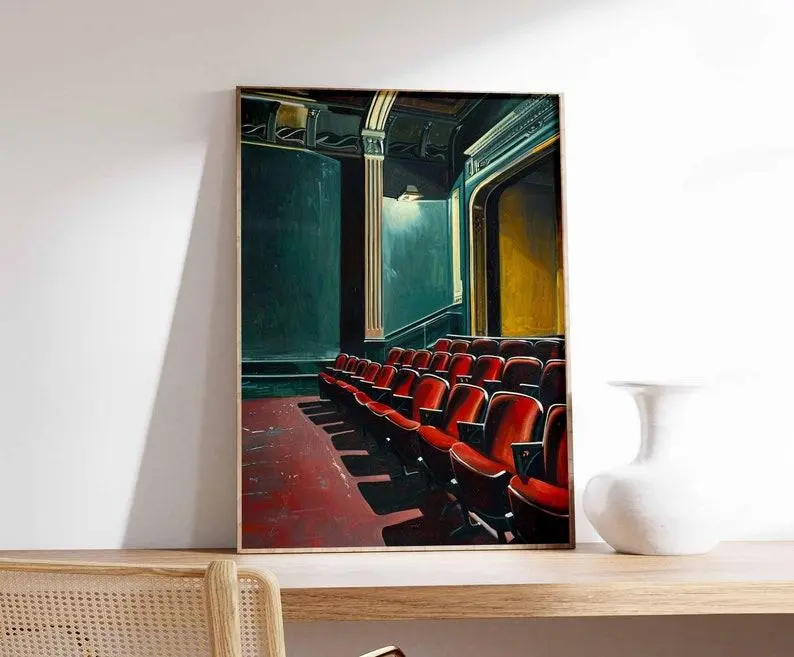 Vintage Movie Theatre Poster, Retro Cinema Art, Classic Film Wall Decor, Theatre Print, Nostalgic Art, Retro Decor, Retro Movie Poster