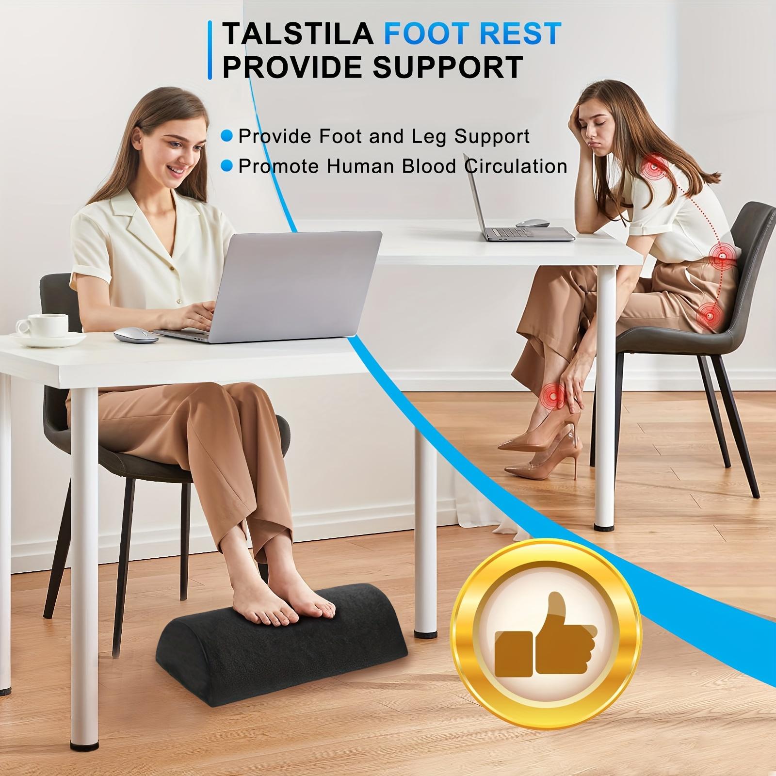 Useful Footrest Under The Desk, Featuring a Warm Plush Foot Pocket, an Ergonomic Adjustable Memory Foam Design, Suitable for Use with Desks And Office Chairs